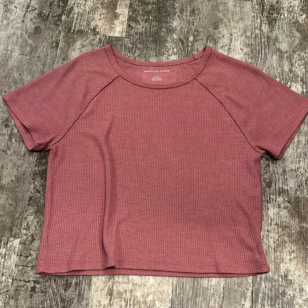 Large Pink American Eagle Slightly Cropped Tshirt